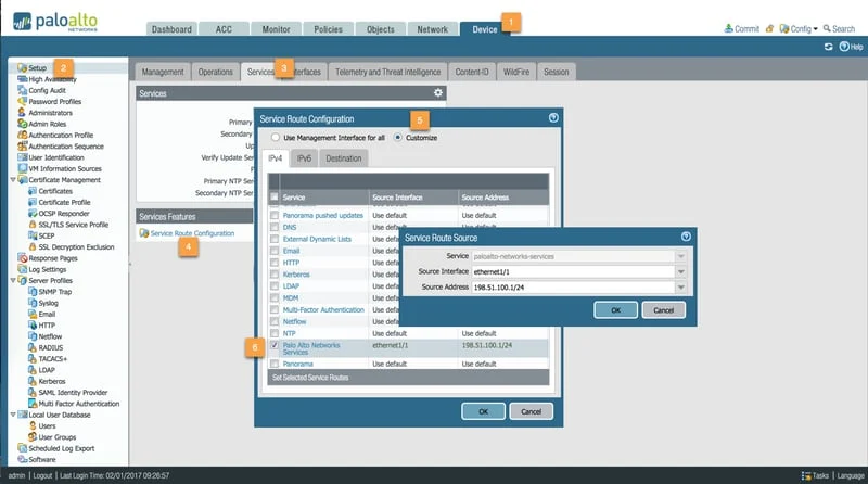 Screenshot of Palo Alto's Dashboard